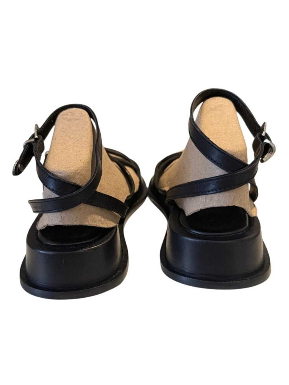 Topshop Kayla Black Leather Strappy Buckle Detail Sandals Size 9 NWOB - Picture 6 of 11
